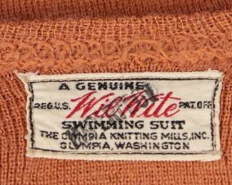 label on a 1920s womens swimsuit