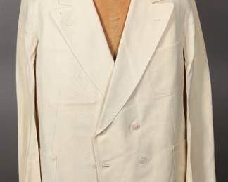 Scarce 1930s mens double breasted cotton canvas Palm Beach jacket