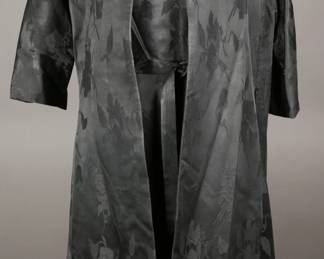 Custom made Early 1960s Silk damask and sequined 2 piece cocktail dress and coat