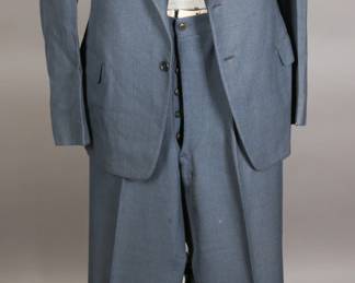 1930s Steel Blue Art Deco Era Suit (3 Piece)
