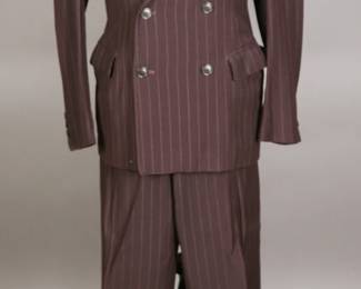 1930s Chocolate Brown Chalk Stripe Men's Suit