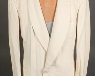 1950s Ivory Silk blend Tuxedo Jacket by After Six