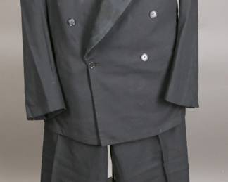 Unusual and Larger sized 1940s Navy Blue Wool Tuxedo Suit