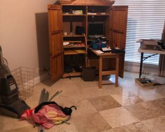 Computer Hutch with fold out table