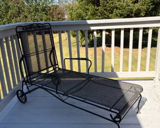 Woodard Style Outdoor Iron Chaise Lounge Chair