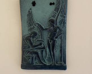 Daedalus & Icarus Greek Mythology Pottery Wall Art Plaque Decor MADE IN GREECE
