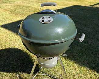 Weber 22 inch Original Kettle Premium Charcoal Grill Green 