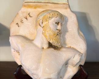 Zeus King of Gods Wall Plaque Home Décor Bas Relief Greek Statue Cast Stone