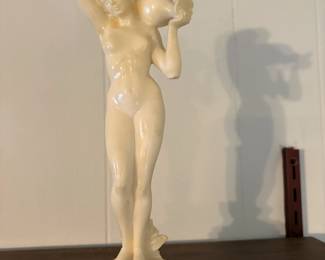 A Santini Nude Woman with Water Jug made from Alabaster and Resin 