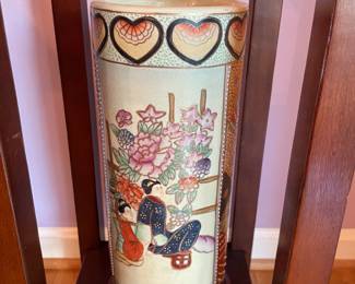 Japanese Satsuma Hand Painted Porcelain Vase.