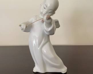 Vintage LLADRO Figurine #4536 Asian Winged Angel Boy Playing Violin Bow 