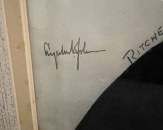 Vintage 60s President Lyndon B Johnson Portrait Signed "RITCHEY 12/63"