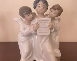 Vintage Lladro 3 Angels figurine #4542, Singing Angel Choir