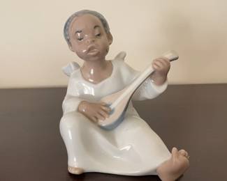 Vintage Lladro "Angel Mandolin" from the Black Legacy Collection - #4537