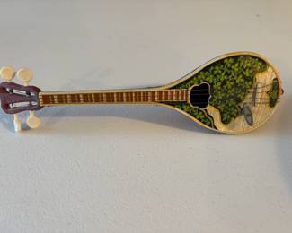 Vintage Greek Bouzouki Mandolin Music Box Collectible 
