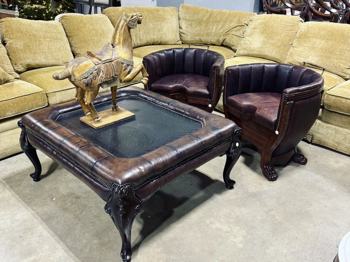 Maitland Smith Coffee Table & Chairs Orlando Estate Auction
