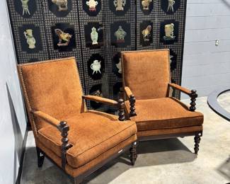 Jade Screen and Accent Chairs Orlando Estate Auction