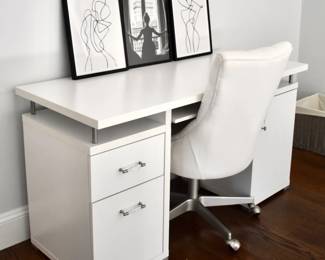 Contemporary white desk