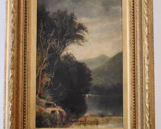Unsigned pastoral landscape painting