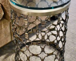 Glass top side table