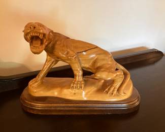 Tiger carved from tiger wood