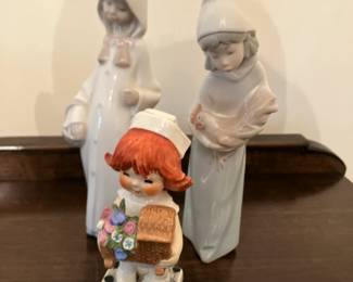 Lladro shepherdess figurines, Hummel nurse figurine