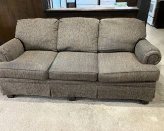 Sofa w tan tweed upholstery