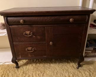 Antique oak wash stand