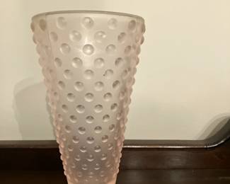 Pink satin glass vase