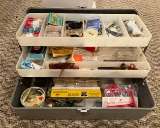 Tackle box w fishing supplies