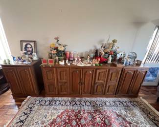 Mid Century Modern Stereo Console Set with Speakers