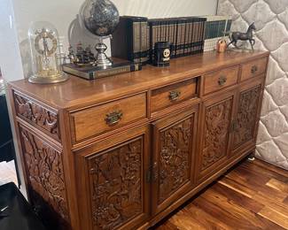 Rosewood Carved Buffet Cabinet