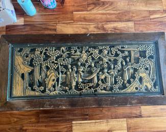 Asian Hand Carved Wood Coffee Table