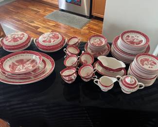 Vintage Nikko Double Phoenix Red Ironstone Set