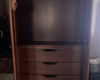Hutch with drawers and two shelves.