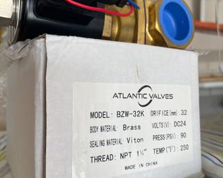 New never installed- quantity 35 1-1/4” 24V DC Electric Brass Solenoid Valve N/O.