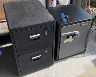 2-drawer lockable fire proof filing cabinet and Small Sentry Safe