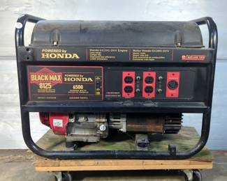 Black Max 8125 Portable Gas Generator, Powered By Honda GX390 Engine