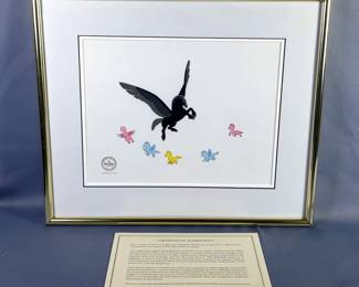 Walt Disneys Fantasia Pegasus Serigraph Cel Framed Artwork, Includes COA, 16" x 19"