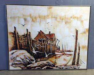 Thomas Lee Coastal Scene Oil Painting