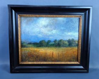 Chuck Davis 'Country Landscape' Oil On Canvas Painting, Framed And Signed By Artist, 15.5" x 18.5"