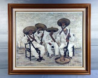Dewey Sizemore 'Mexican Revolutionaries' Limited Edition Oil Painting Print, 25.5" x 29"