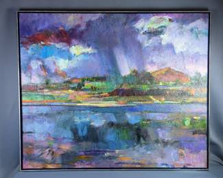 David Gross (1960-) "Before The Wind" Original Oil On Canvas, Signed And Framed, 30" x 36"