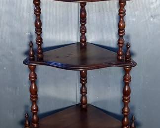 Spindle Style Etagere Five-Tiered Corner Shelf