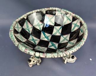 Artist Signed Art Bowls, Qty 2, And Decorative Cup