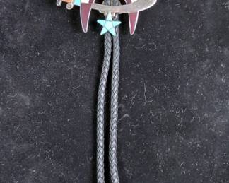 Masons Turquoise Bolo Tie, Signed
