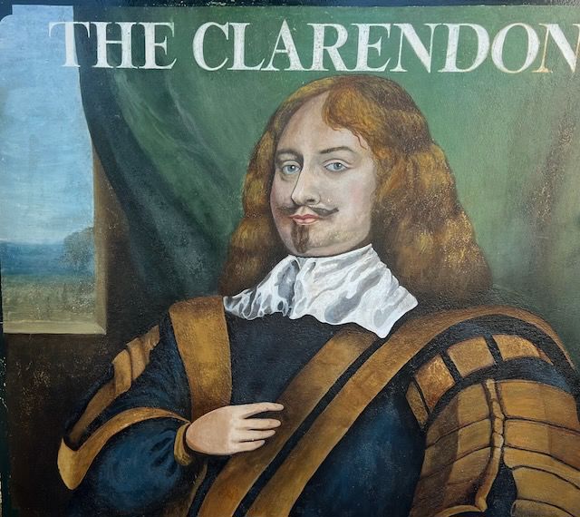 Early Hand Painted Two Sided Tavern sign "The Clarendon" 