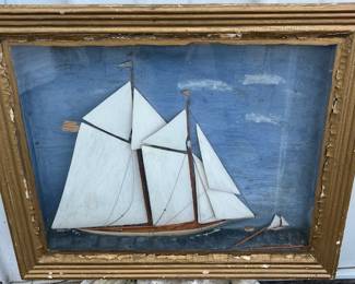 Maine Folk Art Ship's Diorama