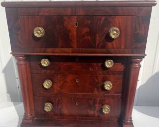 Rare Empire Four Drawer Mahogany Miniature Chest