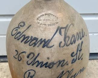 1870s Two Gallon Stoneware Advertising Jug